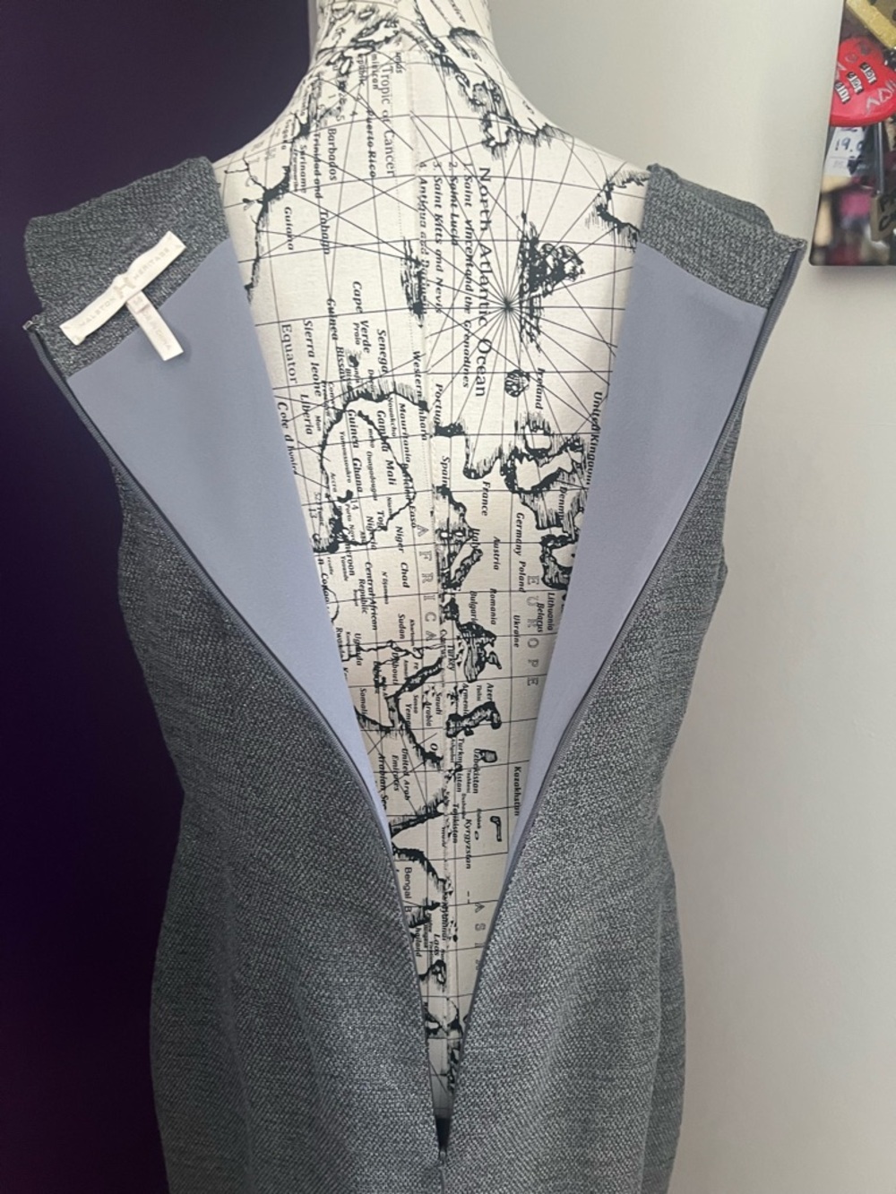 Halston Heritage Gray Sleeveless Sheath Dress - Picture 7 of 9